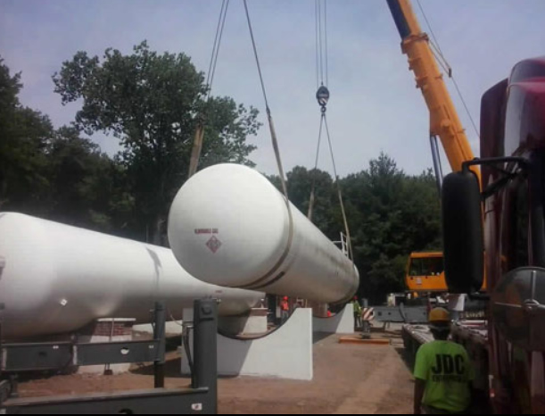 CT Crane Rental Company - Large Propane Tank Installation